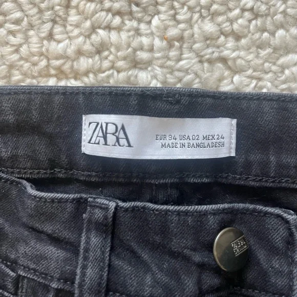 🎉HP🎉 Zara Z1975 Original Black Denim Jeans Size2 - Picture 2 of 4